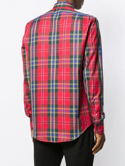 Shop Alexander Mcqueen Chest Beetle Patch Plaid Shirt In 8140 Multicolor