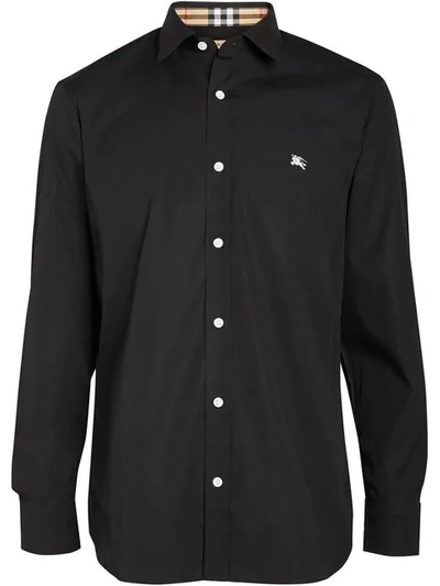 Burberry contrast button sales stretch cotton shirt