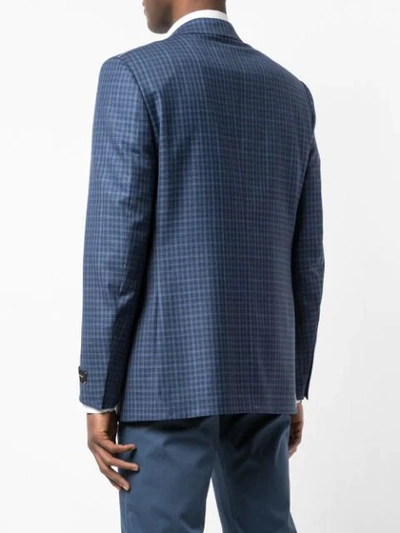 Shop Ermenegildo Zegna Plaid Print Suit Jacket In Blue