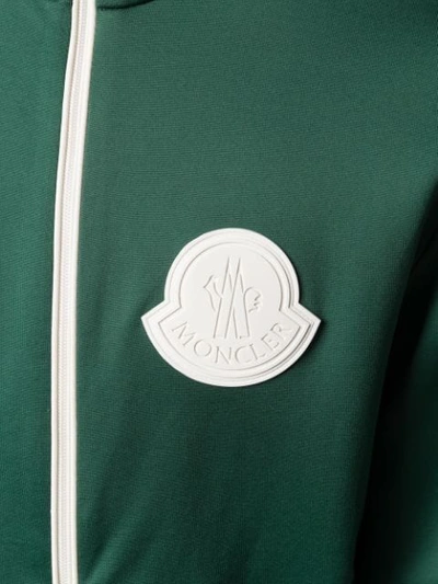 Shop Moncler Logo In 886 Green