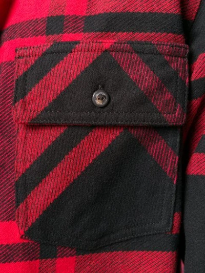 Shop Off-white Stencil Plaid Flannel Shirt In Red
