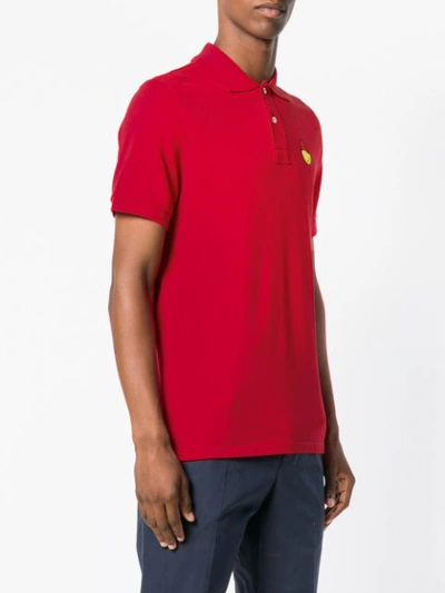 Shop Ami Alexandre Mattiussi Polo Shirt Smiley Patch In Red