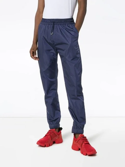 Shop Givenchy Logo Embroidered Sweat Pants In Blue