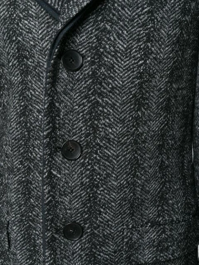 Shop Etro Herringbone Coat In Black