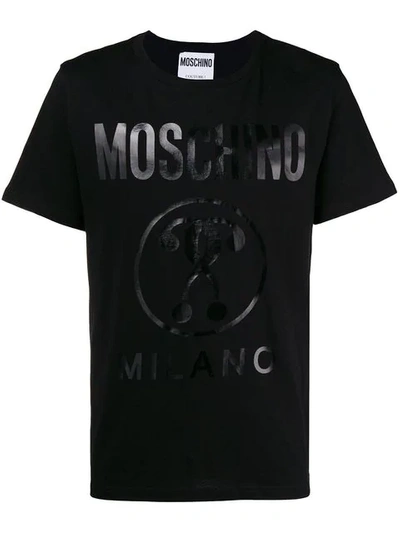 Shop Moschino Question Mark Logo T-shirt In Black