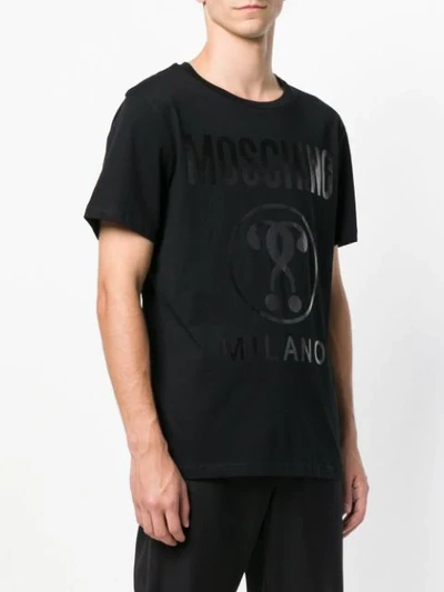 Shop Moschino Question Mark Logo T-shirt In Black