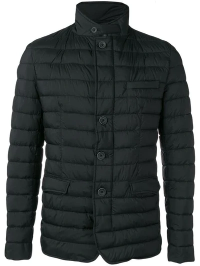 Shop Herno Padded Button-up Jacket In Black