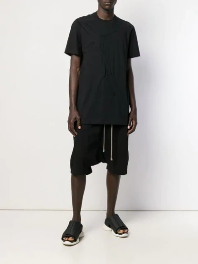 Shop Rick Owens Embossed Longline T-shirt In Black