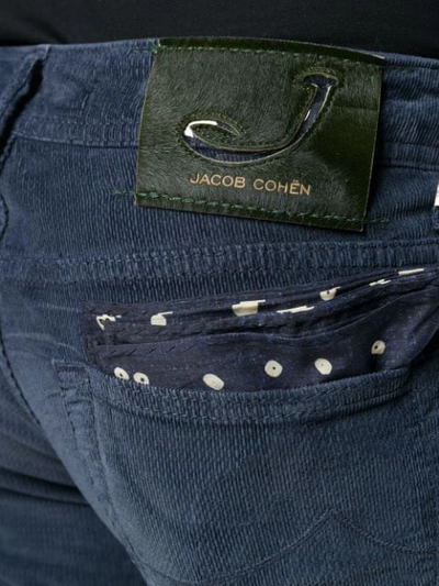 Shop Jacob Cohen Corduroy Slim Trousers - Blue