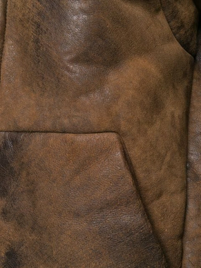 Shop Salvatore Santoro Hooded Shearling Jacket In Brown
