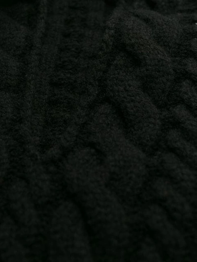 Shop Balenciaga Oversized Cable Knit Fleece In Black