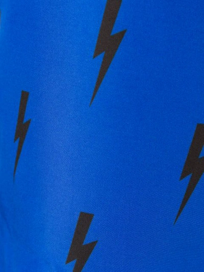 Shop Neil Barrett Lightning Bolt Swimming Trunks In Blue