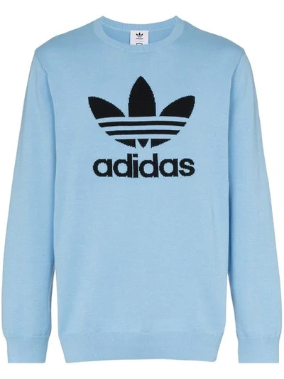 Shop Adidas Originals X Hagt Summer Knit Jumper In Blue
