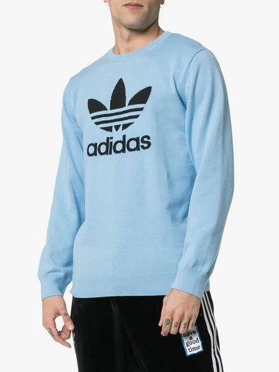 Shop Adidas Originals X Hagt Summer Knit Jumper In Blue