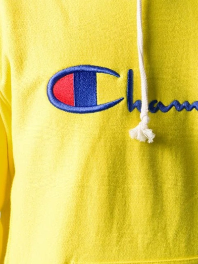 Shop Champion Kapuzenpullover Mit Logo-stickerei - Gelb In Yellow
