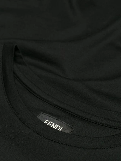 Shop Fendi Text Logo Tee - Black
