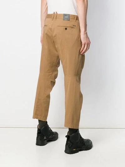 Shop Dsquared2 Tapered Cropped Trousers In Brown