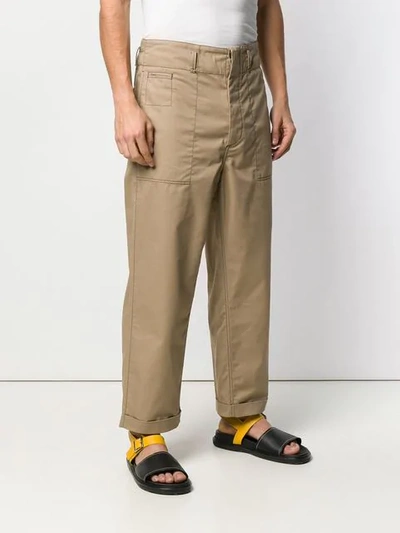MARNI CROPPED CARGO TROUSERS - 大地色