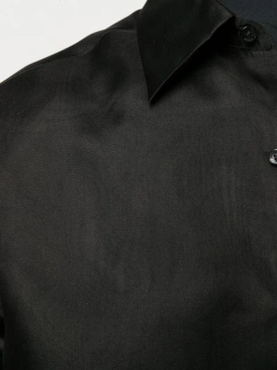 Shop Fendi Buttoned Organza Shirt In Black
