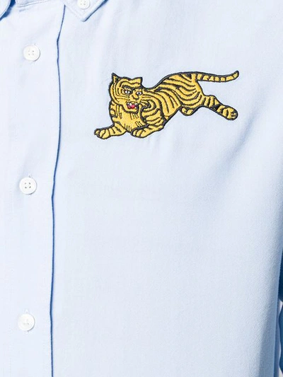 Shop Kenzo Jumping Tiger Button-down Shirt In Blue