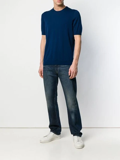 Shop Drumohr Basic T-shirt In Blue