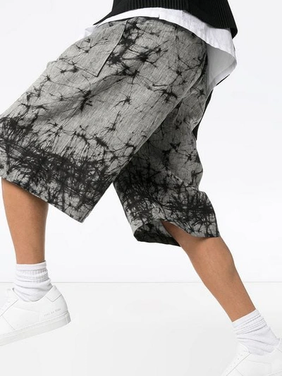 Shop Issey Miyake Rockets Long Drawstring Shorts In Grey