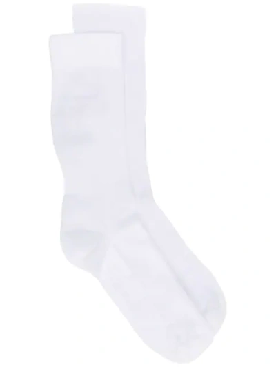 Shop Y-3 Ribbed Socks In White