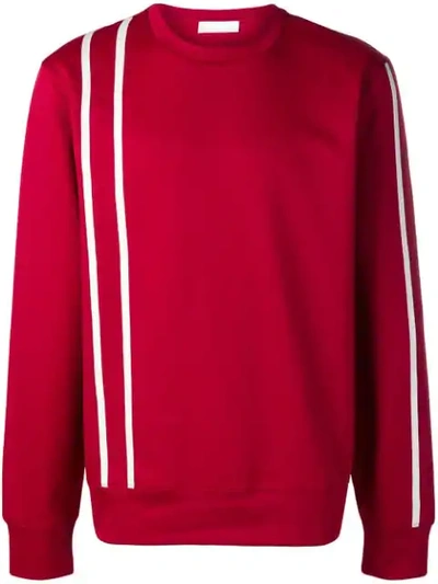 Shop Helmut Lang Stripe Sports Sweatshirt In Xvl Crimson/white