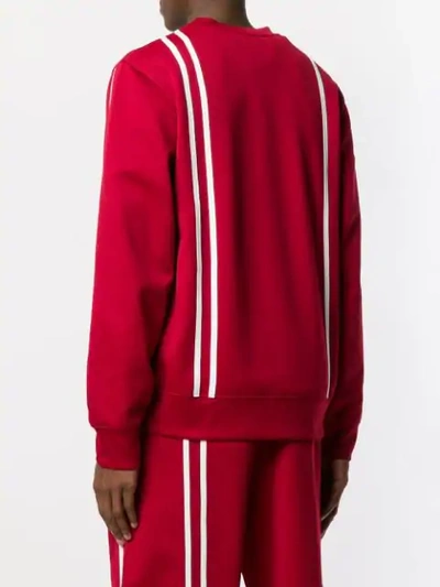 Shop Helmut Lang Stripe Sports Sweatshirt In Xvl Crimson/white