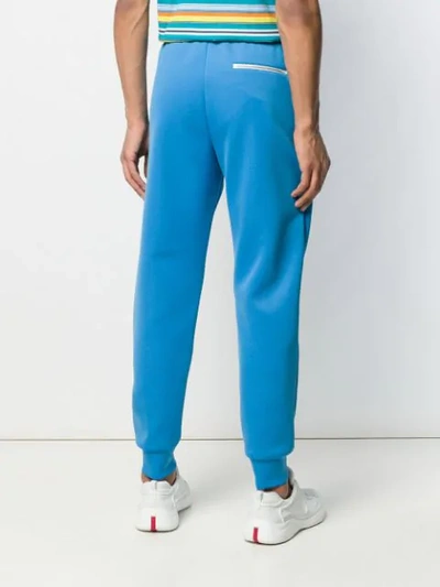 Shop Prada Logo Patch Track Trousers In F061m Azzurro/bianco