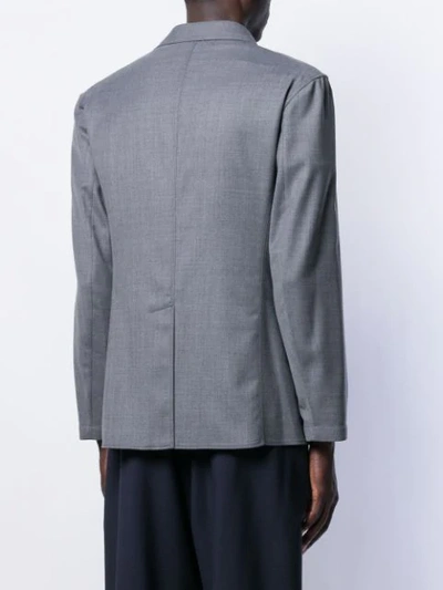 Shop Maison Margiela Double-breasted Blazer In Grey