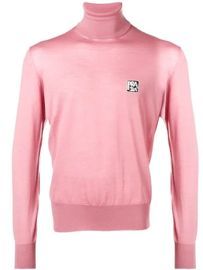 Shop Prada Logo Jumper In Pink