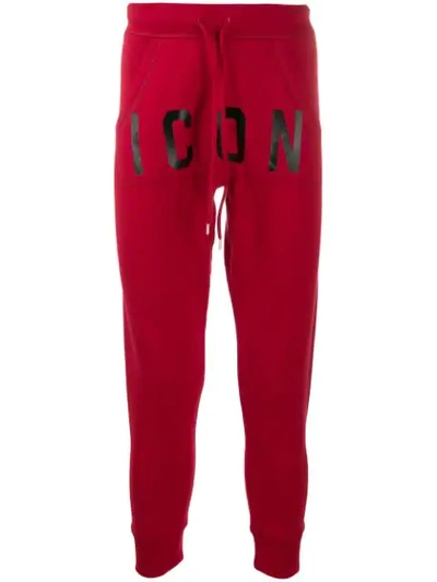 Shop Dsquared2 Icon Track Pants In Red