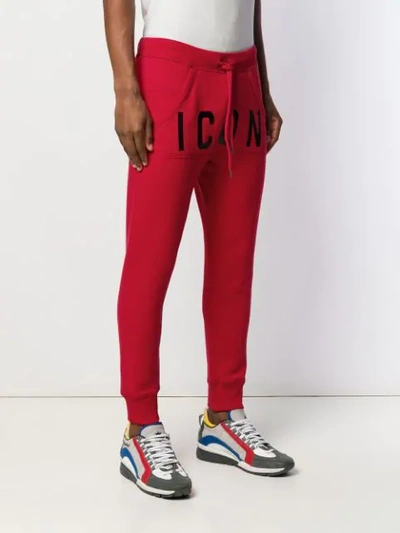 Shop Dsquared2 Icon Track Pants In Red