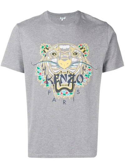 Shop Kenzo Logo Patch T-shirt In Grey