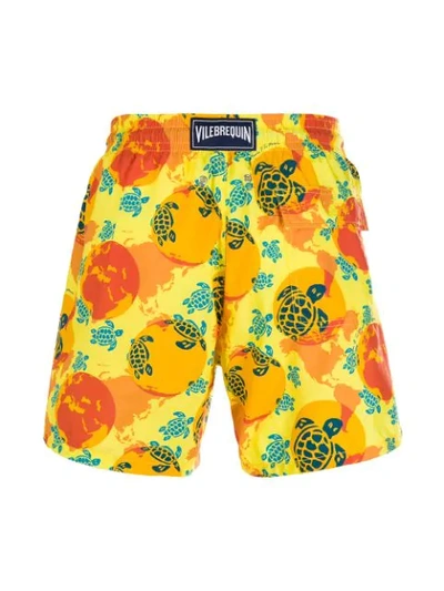 Shop Vilebrequin Moorea Printed Swim Shorts In Yellow