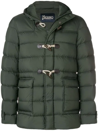 Shop Herno Legend Padded Coat In Green