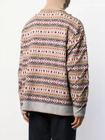 Shop Y/project Roll-neck Embroidered Sweater In Brown