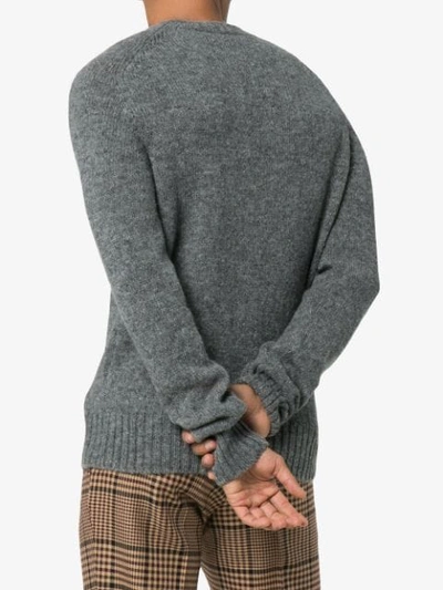 Shop Prada Shetland Wool Jumper - Grey