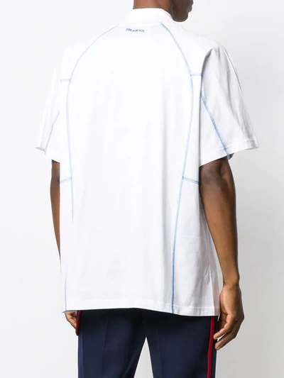 CALVIN KLEIN 205W39NYC JAWS CONTRAST PIPED T-SHIRT - 白色