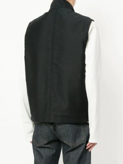 Shop Addict Clothes Japan Press Stud Boa Vest In Blue
