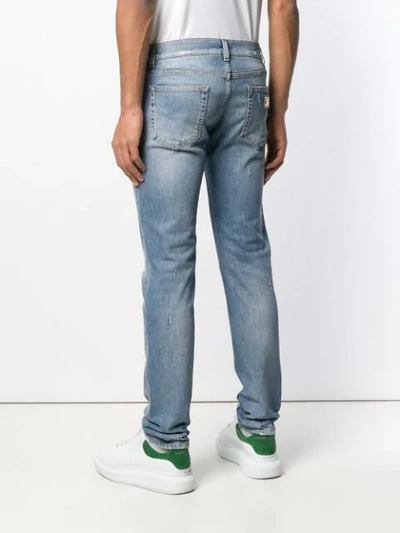 Shop Dolce & Gabbana Straight-leg Distressed Jeans In Blue