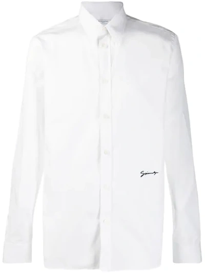Shop Givenchy Hemd Mit Logo-stickerei In White