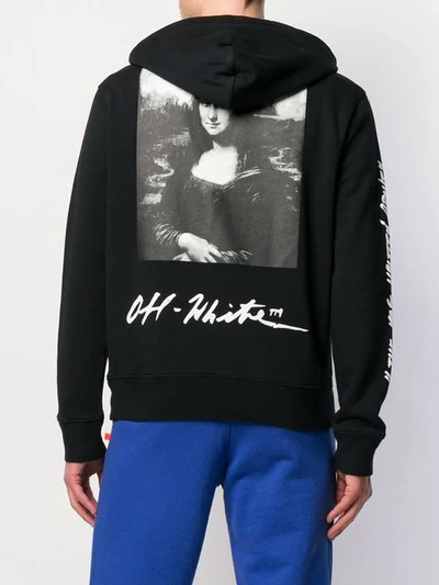 Shop Off-white Mona Lisa Print Hoodie In 1020 Nero + Rosso