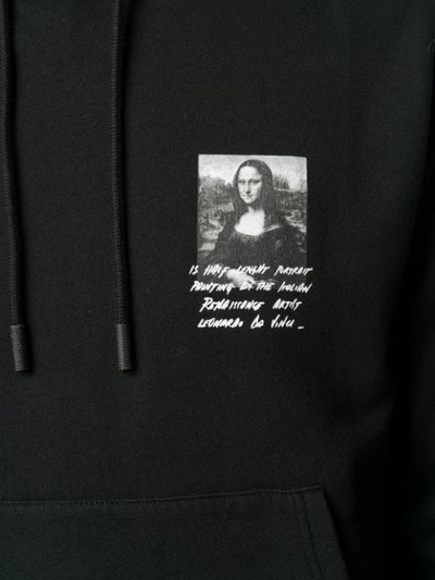 Shop Off-white Mona Lisa Print Hoodie In 1020 Nero + Rosso