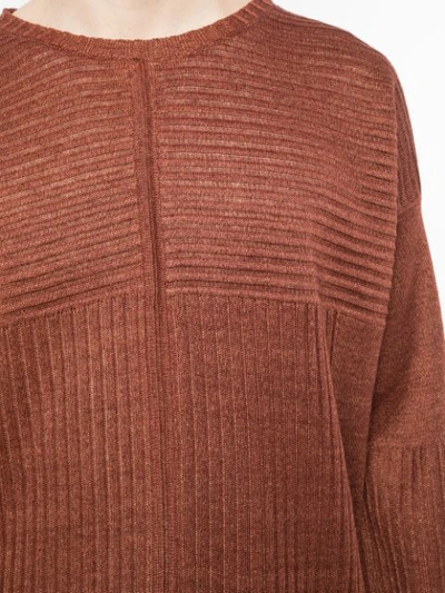 Shop Rick Owens Oversized Ribbed Knit Sweater In Orange
