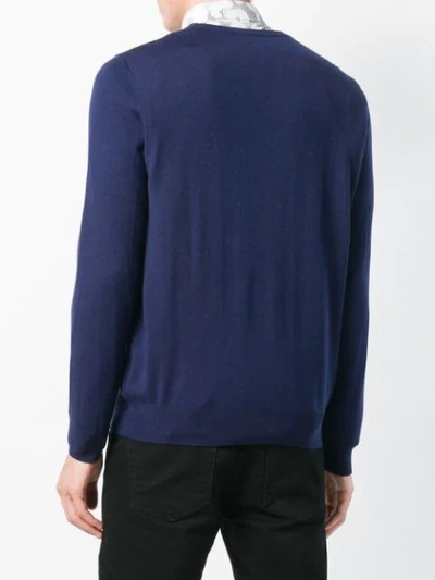 Shop Love Moschino Intarsia-knit Jumper - Blue