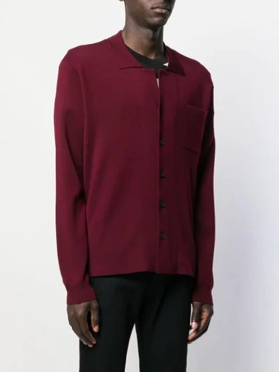 Shop Maison Margiela Collard Cardigan In Red