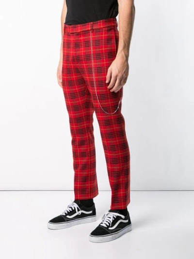Shop Garcons Infideles Checked Slim Chinos In Red