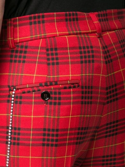 Shop Garcons Infideles Checked Slim Chinos In Red